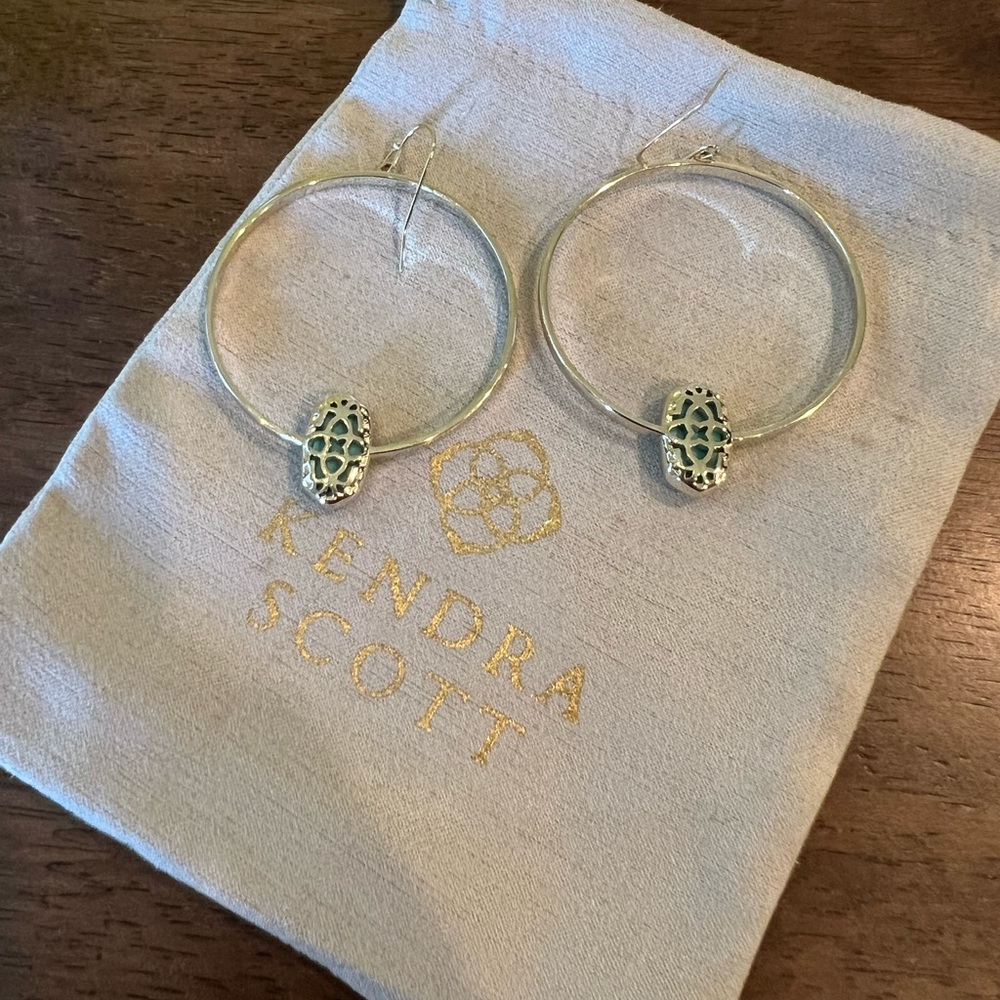 Kendra Scott Elora Earrings - gold and turquoise - Picture 2 of 4